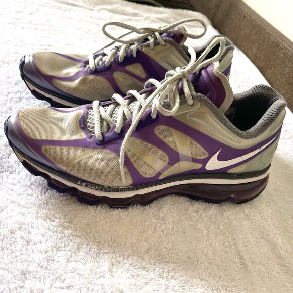 Nike Women's Air Max Running Sneakers Gray Purple Shoes Size 10 - Picture 9 of 11